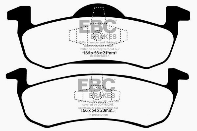 EBC 13+ Lincoln MKT 3.5 Twin Turbo (Performance Brakes) Redstuff Rear Brake Pads thumbnail 3
