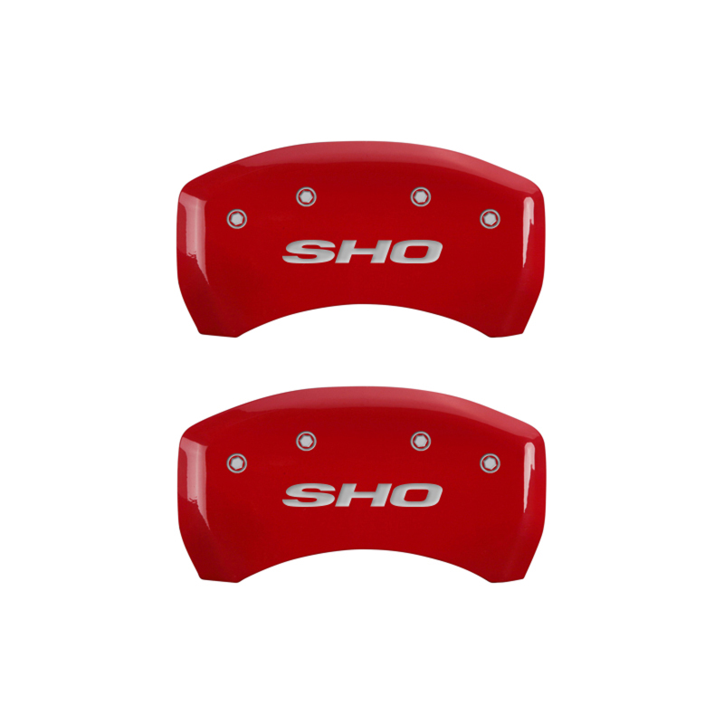 MGP 4 Caliper Covers Engraved Front & Rear SHO Red finish silver ch thumbnail 7