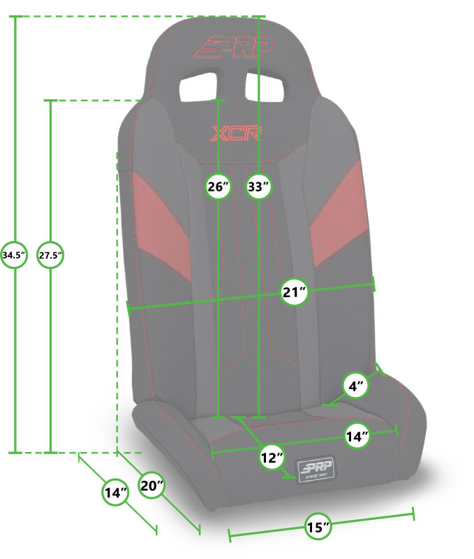 PRP Polaris RZR PRO XP4/PRO R4/Turbo R4 UTV XCR Fold Flat Rear Suspension Seats (Pair) - Black