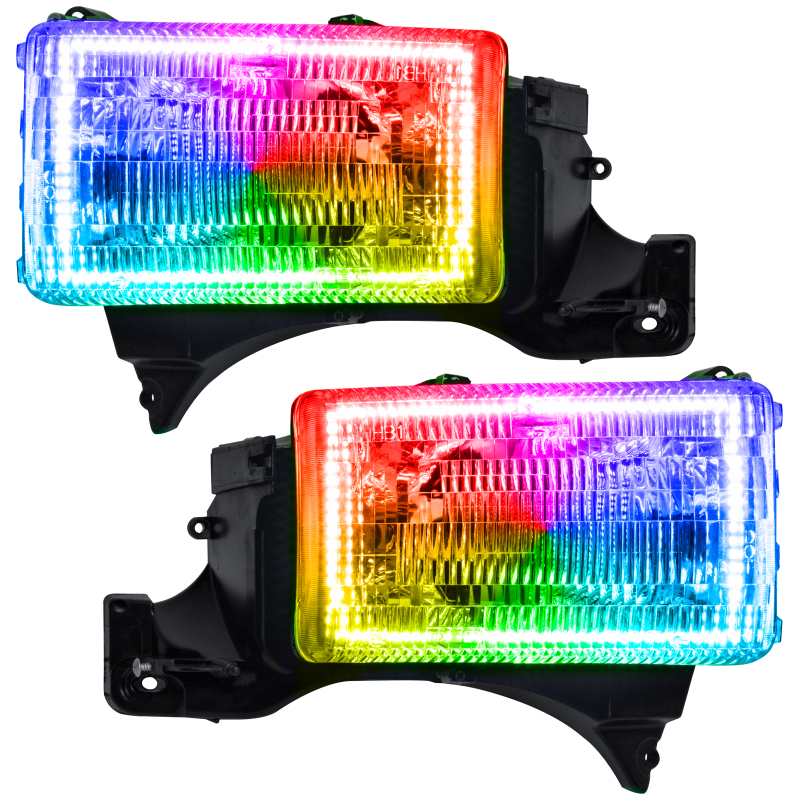 Oracle 94-02 Dodge Ram Pre-Assembled Halo Headlights - ColorSHIFT w/o Controller thumbnail 4