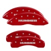 MGP 4 Caliper Covers Engraved Front & Rear Hummer Red finish silver ch thumbnail 4