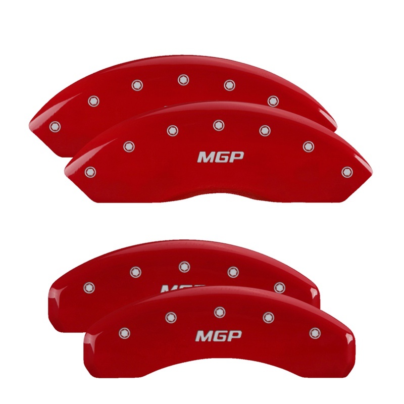 MGP 4 Caliper Covers Engraved Front & Rear MGP Red Finish Silver Characters for 2019 Ford Ranger thumbnail 3