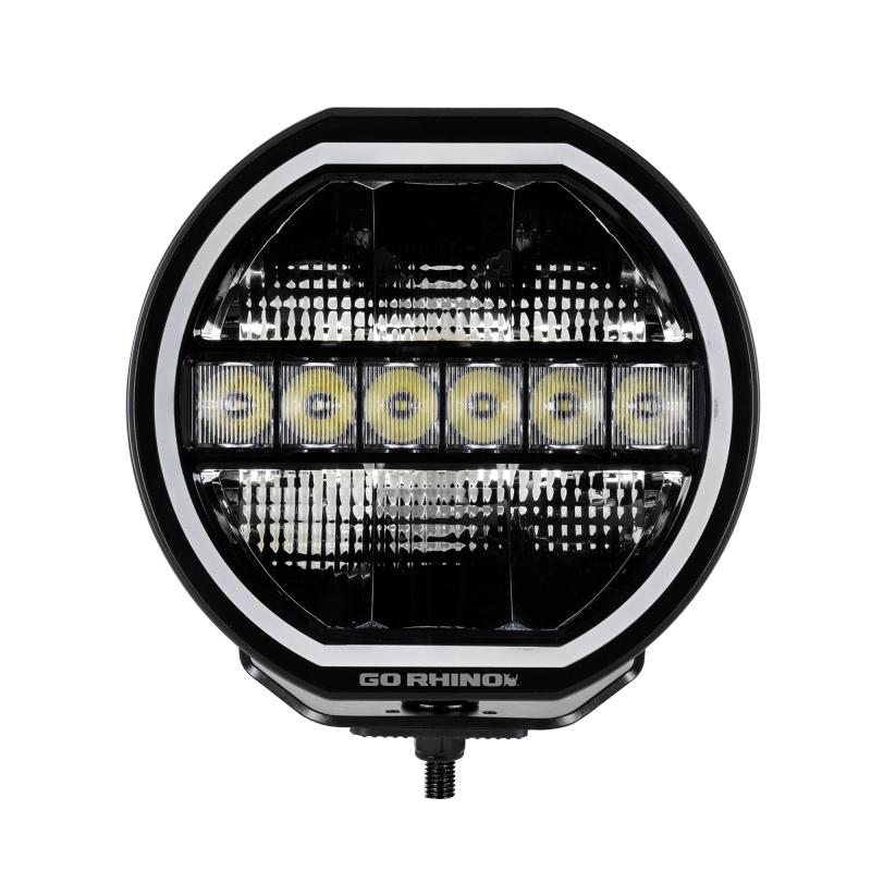 Go Rhino Xplor Blackout Series Maxline LED Hi/Low Beam w/Multi DRL (Surface Mount) 9in. - Blk thumbnail 2