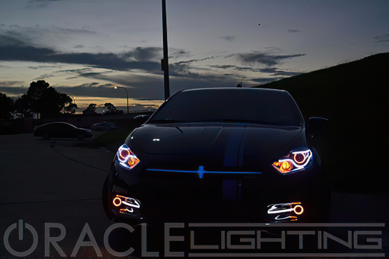 Oracle 13-16 Dodge Dart Surface Mount LED Projector Fog Light Halo Kit - Red