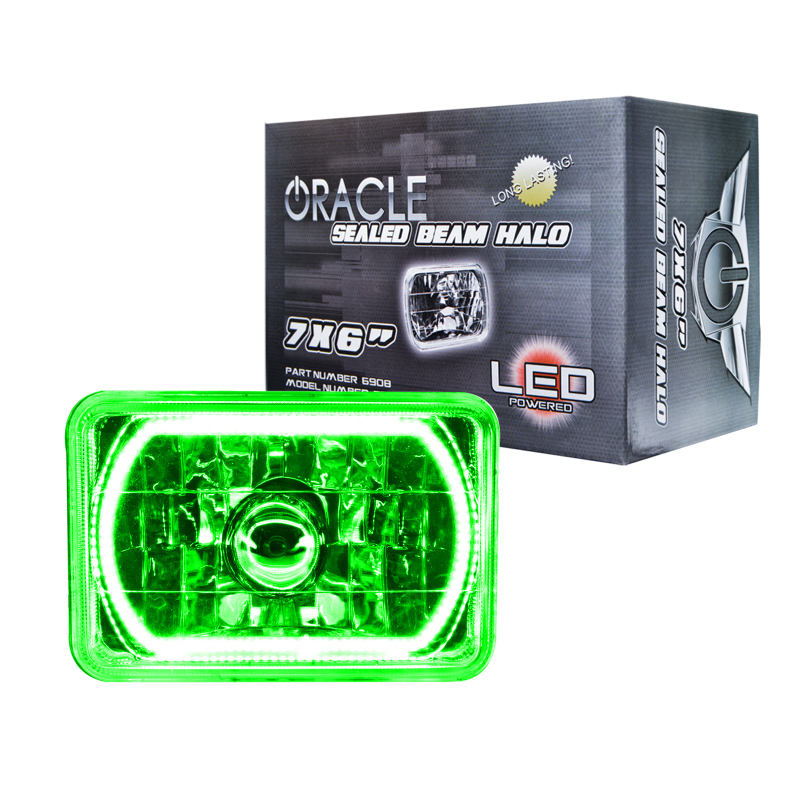 Oracle Pre-Installed Lights 7x6 IN. Sealed Beam - Green Halo thumbnail 2