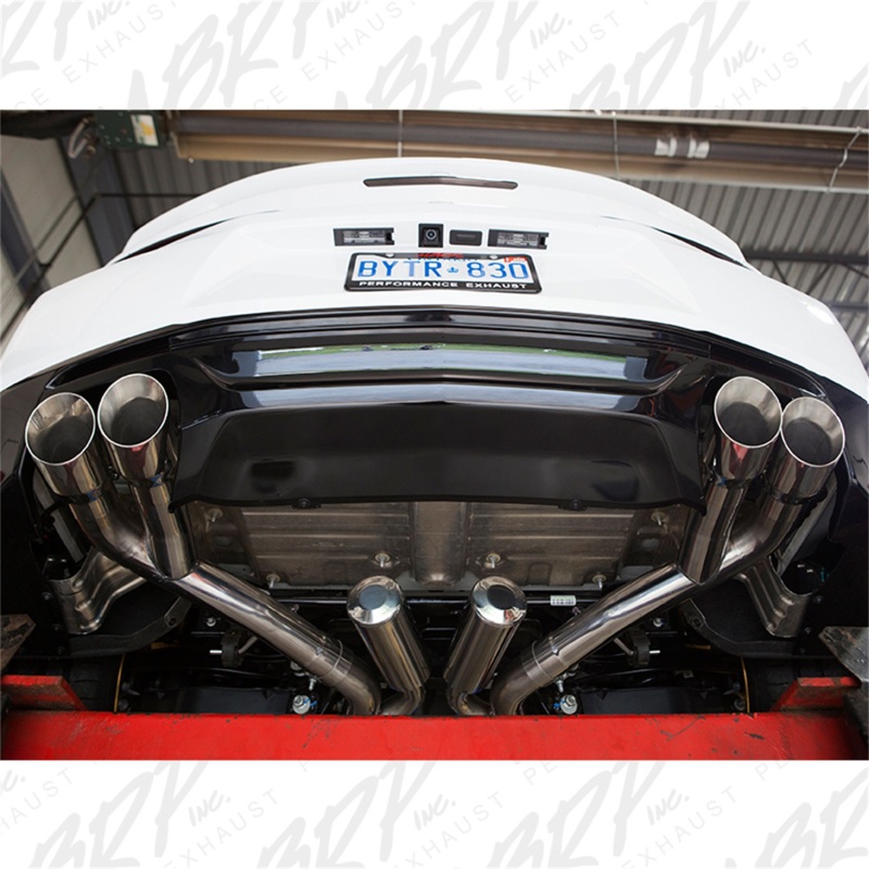 MBRP 2016 Chevy Camaro V8 6.2L 6spd 3in T409 Race Dual Cat Back w/ 4.5in Quad Dual Wall Tips thumbnail 6
