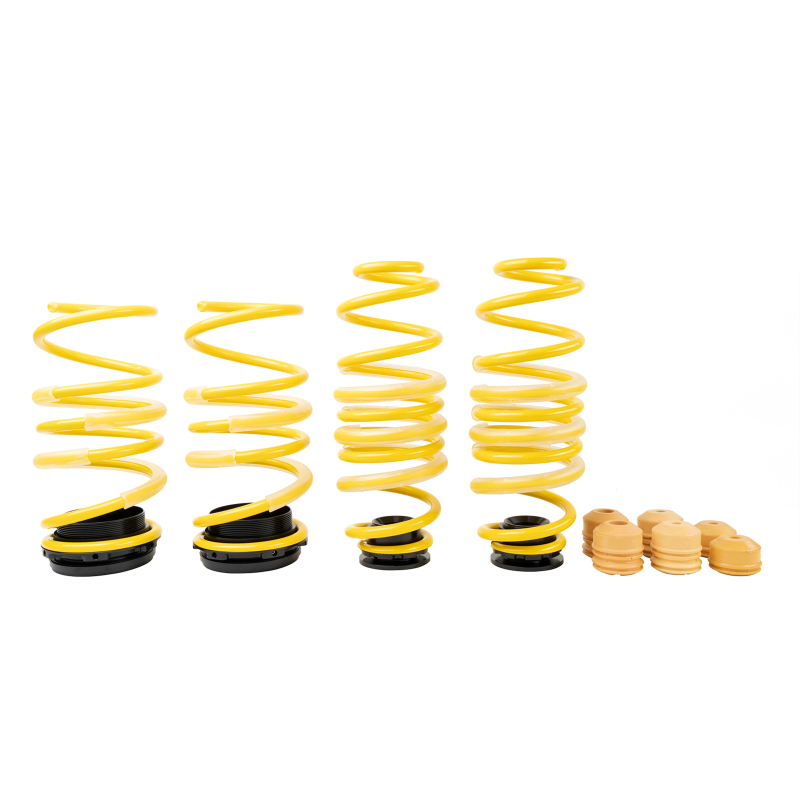 ST Suspensions Adjustable Lowering Springs 27381054 Springs, Height, Front and Rear, Yellow Powdercoated, Use with Factory Dampers, Audi. Volkswagen, Kit thumbnail 2