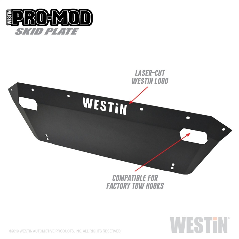 Westin 2019 Dodge Ram 1500 ( Excludes 1500 Classic & Rebel Models ) Pro-Mod Skid Plate - Text. Blk thumbnail 5