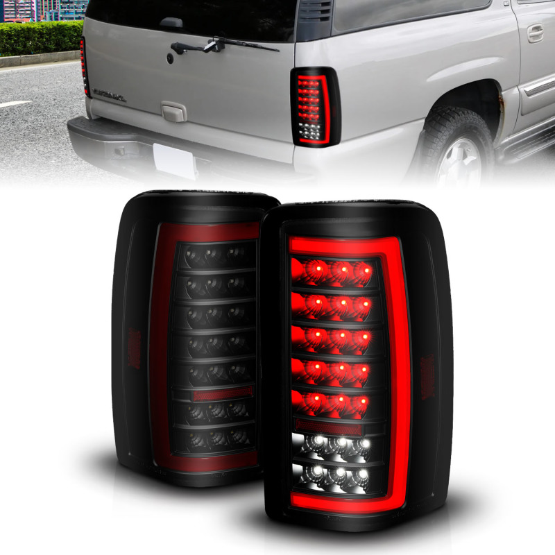 ANZO 00-06 Chevrolet Tahoe / GMC Yukon Full LED Taillights w/ Lightbar Black Housing/Smoke Lens thumbnail 3