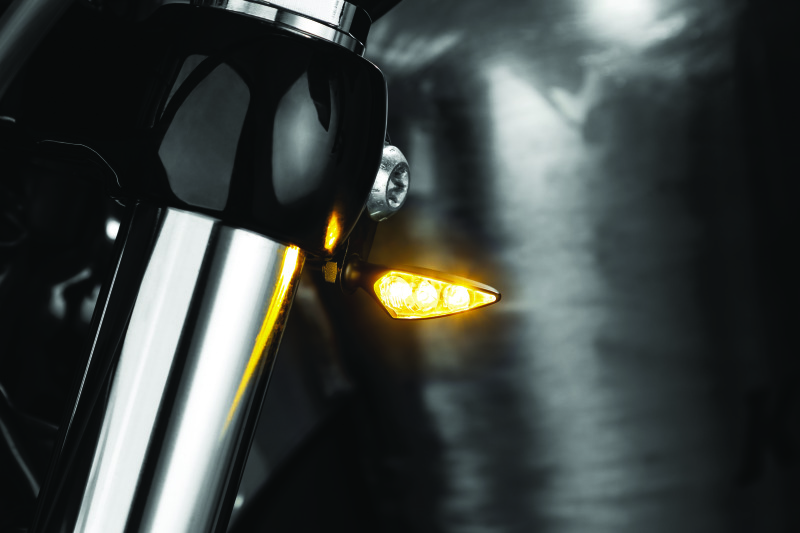 Kuryakyn Kellermann Micro Rhombus Collection Turn Signals 2850 Signal, Rhombus, LED, Clear Lens, Amber Light, Black Housing, Each thumbnail 4