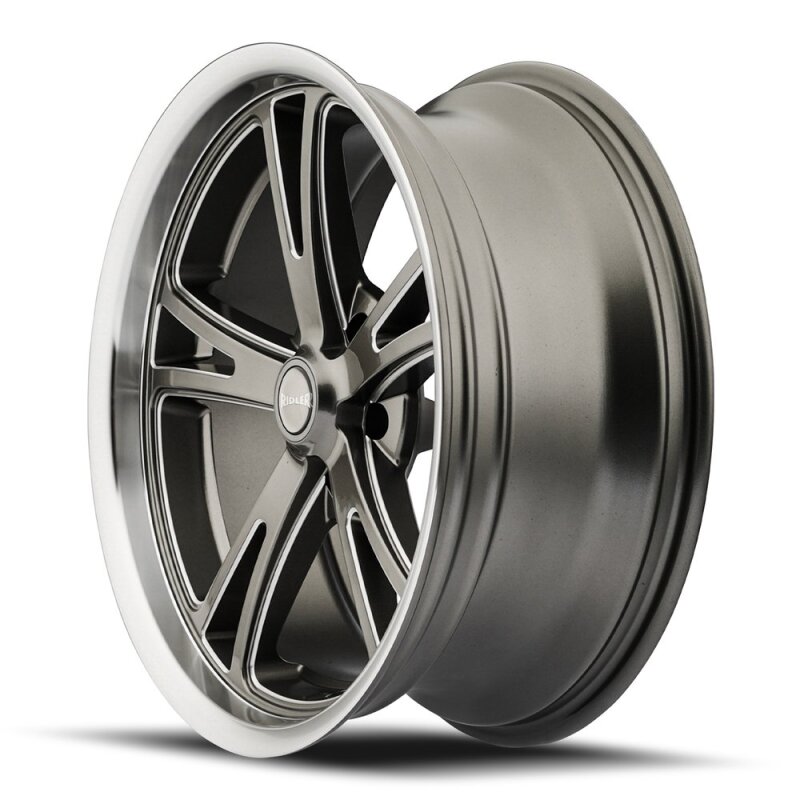 Ridler 610 17x8 / 5x120.65 BP / 0mm Offset / 83.82mm Hub Gloss Grey Polished Wheel