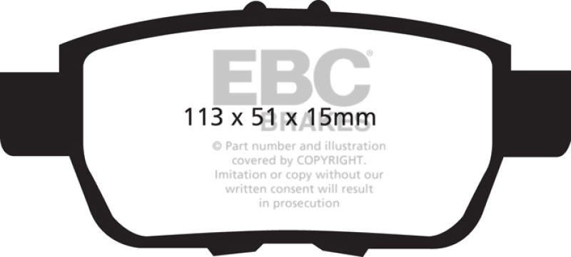 EBC 09-14 Acura TL 3.5 Greenstuff Rear Brake Pads thumbnail 2