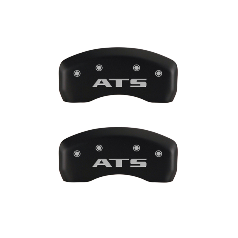 MGP 4 Caliper Covers Engraved Front Cadillac Engraved Rear ATS Red finish silver ch thumbnail 7