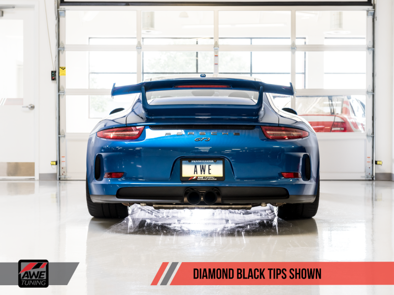 AWE Tuning Porsche 991 GT3 / RS SwitchPath Exhaust - Diamond Black Tips thumbnail 4