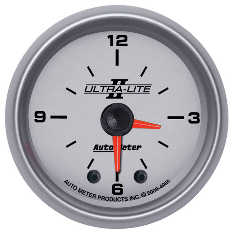 Autometer Ultra-Lite II 2in Illuminated Analog Full Sweep Electronic 12 Hour Clock thumbnail 4
