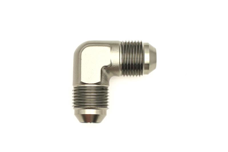 DeatschWerks 8AN Male Flare To 8AN Male Flare 90-Degree Coupler Fitting