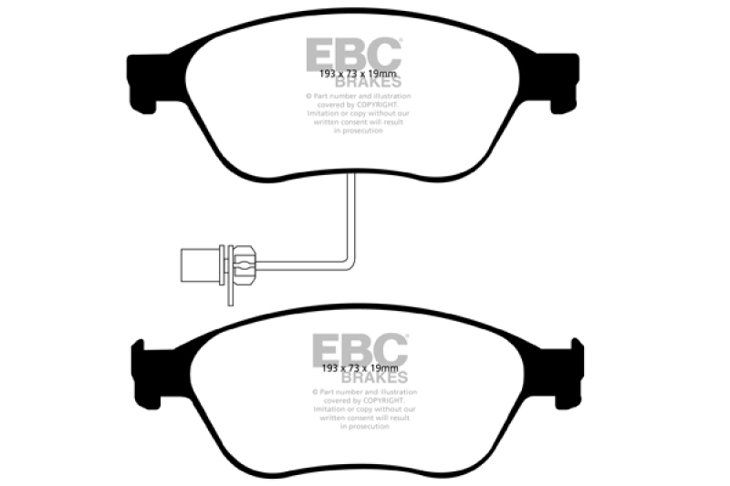 EBC 03-10 Audi A8 Quattro 4.2 Redstuff Front Brake Pads thumbnail 4