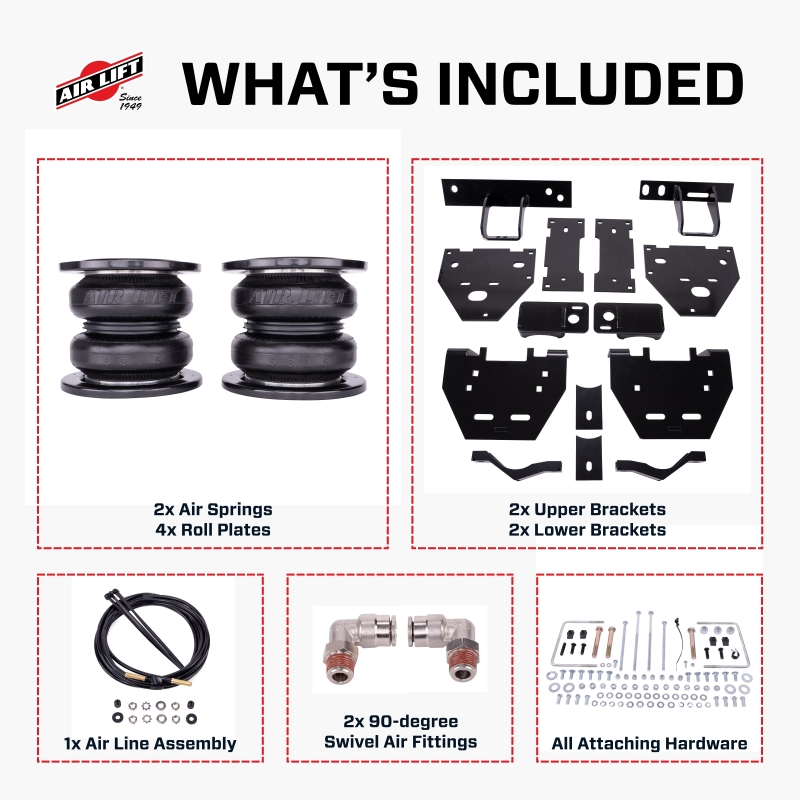 Air Lift 2023+ Ford F450 4WD DRW Non-Commercial 7500 XL Ultimate Air Spring Kit thumbnail 9