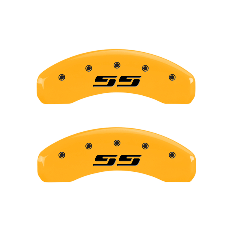 MGP 4 Caliper Covers Engraved F & R Silverado SS Yellow Finish Black Char 2002 Chevy Silverado 1500 thumbnail 9