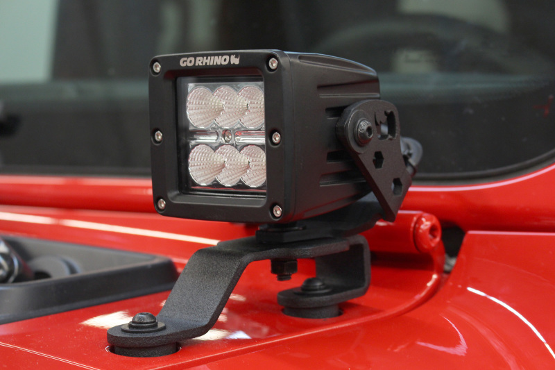 Go Rhino 18-20 Jeep Wrangler JL/JLU/Gladiator JT Light Mount - 3in Cube thumbnail 8