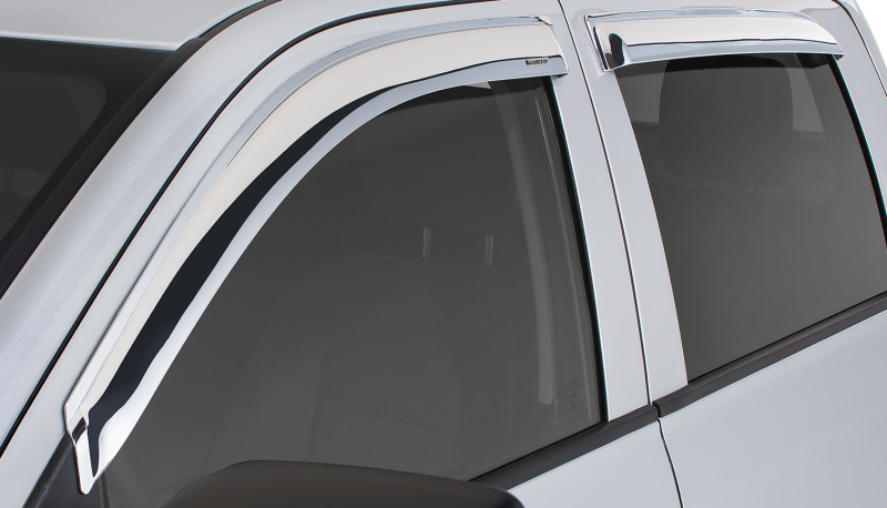 Stampede 2015-2019 Chevy Colorado Crew Cab Pickup Tape-Onz Sidewind Deflector 4pc - Chrome thumbnail 2