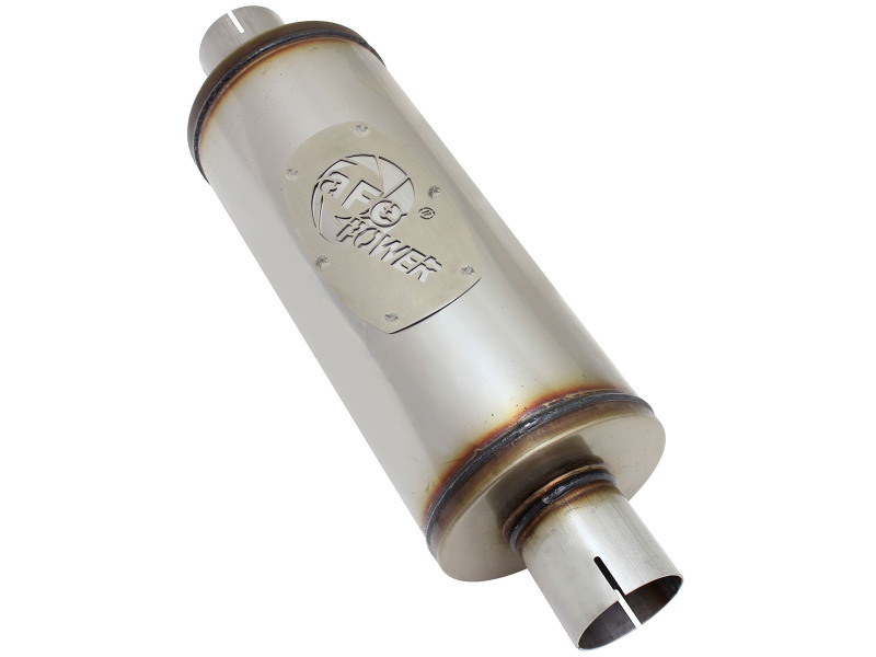 aFe MACH Force-Xp 409 SS Muffler 2-1/2in Center/Center 14in L X 6in Dia - Round Body thumbnail 8