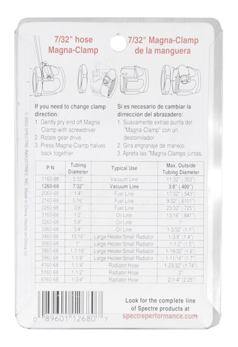 Spectre Magna-Clamp Hose Clamps 7/32in. (2 Pack) - Chrome thumbnail 5