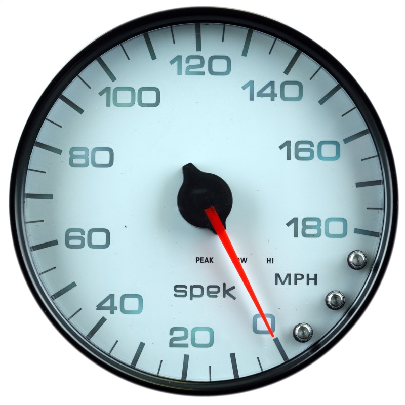 Autometer Spek-Pro Gauge Speedometer 5in 180 Mph Elec. Programmable White/Black thumbnail 7