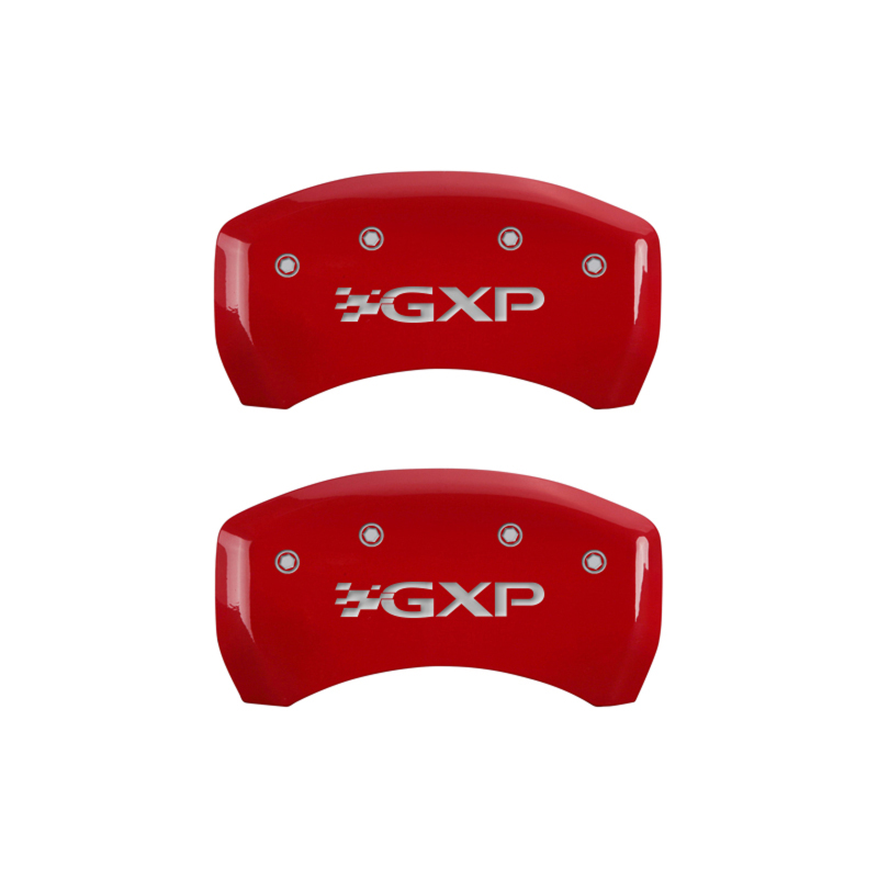 MGP 4 Caliper Covers Engraved Front Pontiac Engraved Rear GXP Red finish silver ch thumbnail 7
