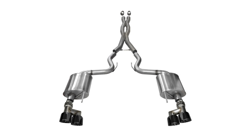 Corsa 2015-2017 Ford Mustang GT 5.0 3in Cat Back Exhaust Black Quad Tips (Sport) thumbnail 2