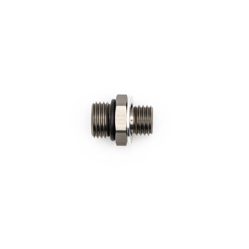 DeatschWerks 6AN ORB Male to M12 X 1.5 Metric Male (Incl O-Ring and Washer) - Anodized Matte Black thumbnail 6
