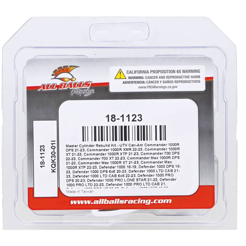 All Balls Racing 21-23 Can-Am Commander 1000R DPS Master Cylinder Rebuild Kit thumbnail 3
