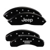 MGP 4 Caliper Covers Engraved Front JEEP Engraved Rear JEEP Grill logo Black finish silver ch thumbnail 8