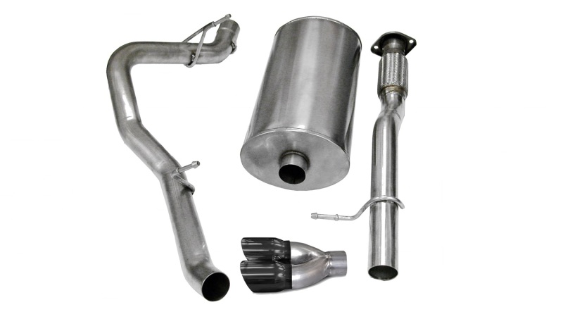 Corsa 2007-2009 Chevrolet Avalanche 6.0L V8 3in Cat-Back Single Side w Twin 4in Black Pro-SeriesTips thumbnail 5