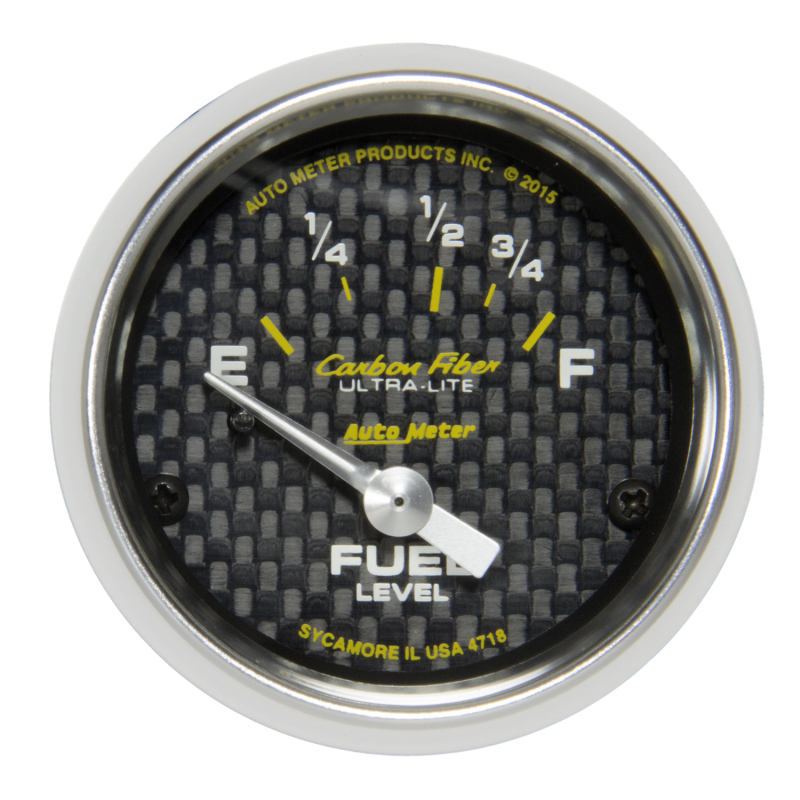Autometer Carbon Fiber Gauge Fuel Level 2 1/16in 16e To 158f Elec Carbon Fiber thumbnail 5