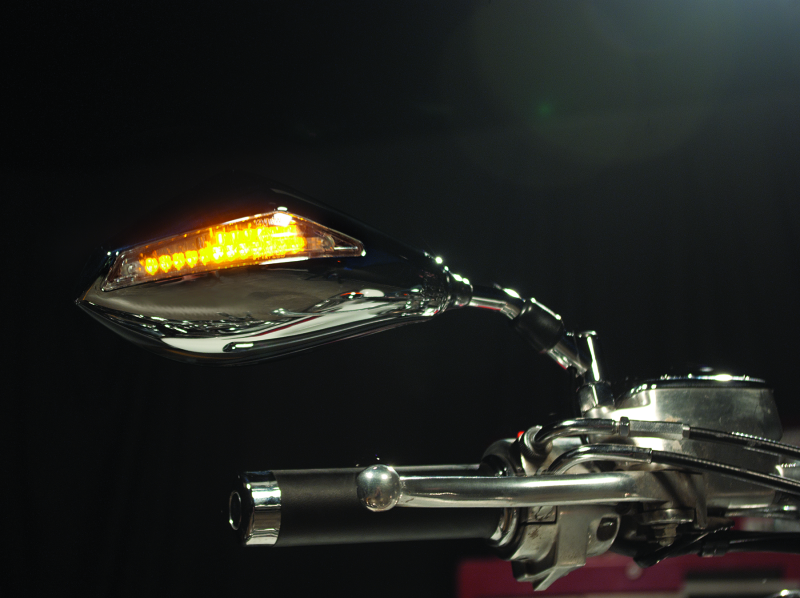 BikeMaster Universal Mirror with Integrated Turn Signals 10mm - Pair - Chrome thumbnail 6