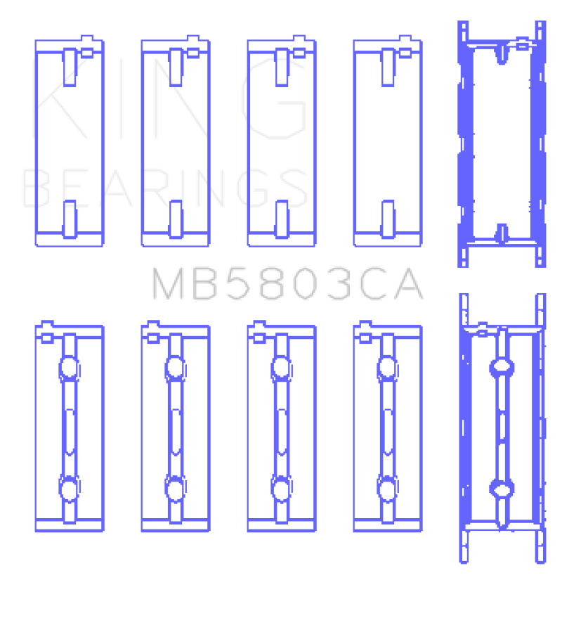 King Engine Bearings BMW S65B40A (Size +0.25mm) Crankshaft Main Bearing ( Set of 5 ) thumbnail 5