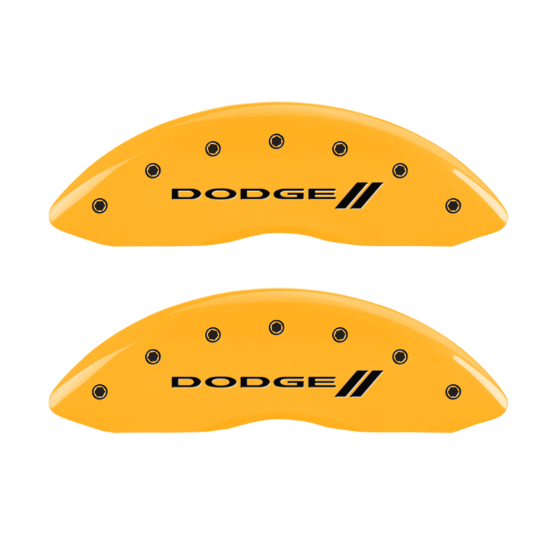 MGP 4 Caliper Covers Engraved F & R w/ Stripes/Dodge Yellow Finish Black Char 2006 Dodge Charger thumbnail 5