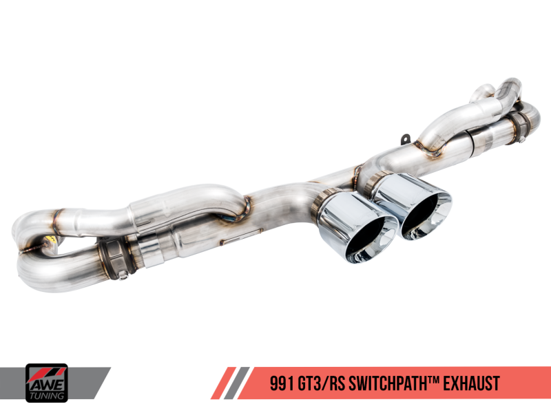 AWE Tuning Porsche 991 GT3 / RS SwitchPath Exhaust - Diamond Black Tips thumbnail 8