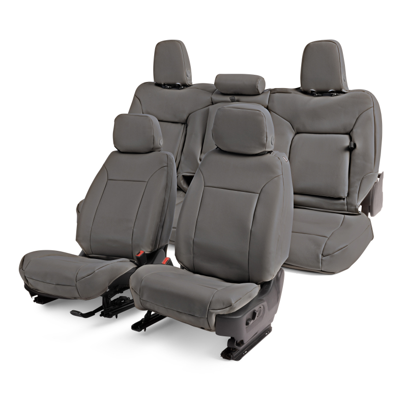 Covercraft 22-24 Chevrolet Silverado Leatherette PrecisionFit Custom Front Row Seat Covers - Stone