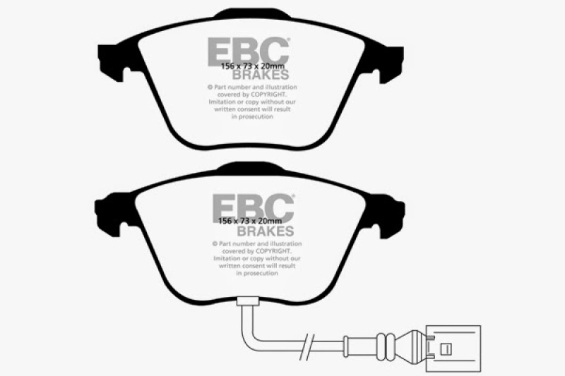 EBC 08-11 Volkswagen CC 3.6 Ultimax2 Front Brake Pads thumbnail 2