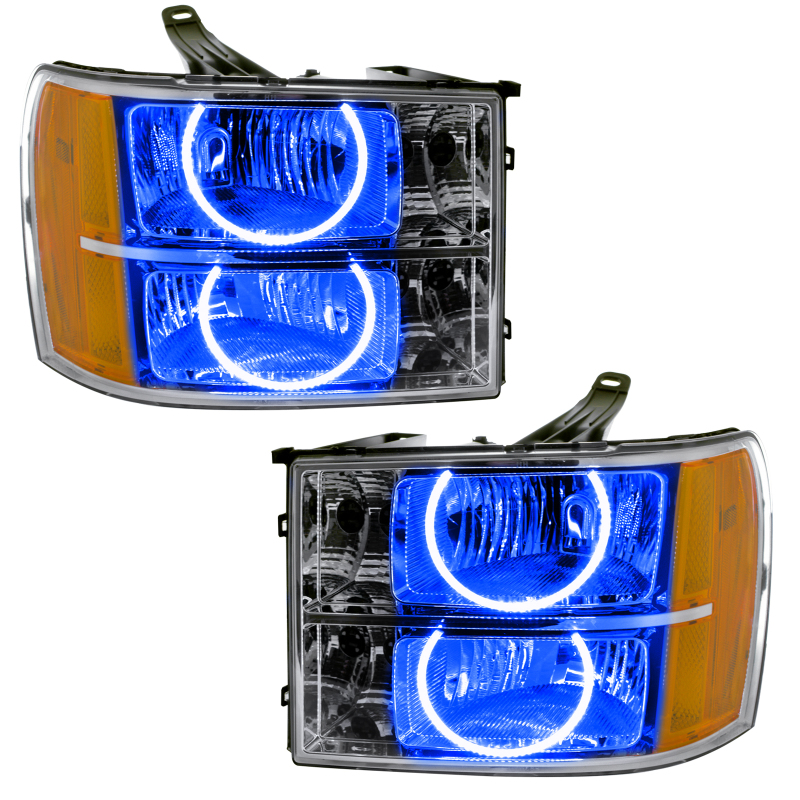 Oracle Lighting 07-13 GMC Sierra Pre-Assembled LED Halo Headlights - Blue thumbnail 2