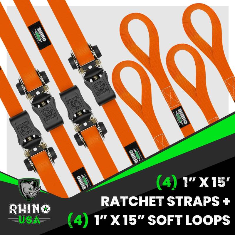 Rhino USA Medium Duty Ratchet Strap Tie-Down 4-Pack (Orange)
Tie Strap