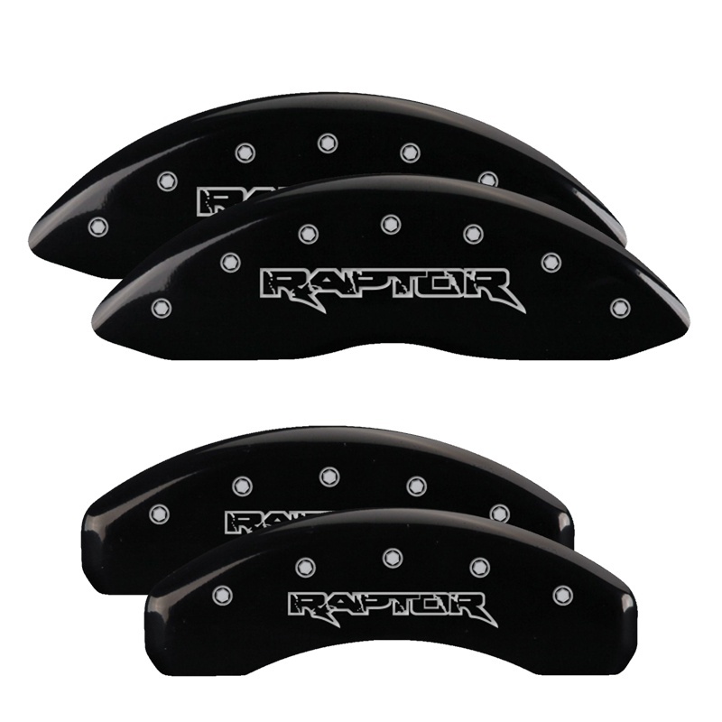 MGP 4 Caliper Covers Engraved Front & Rear Oval logo/Ford Black finish silver ch thumbnail 2