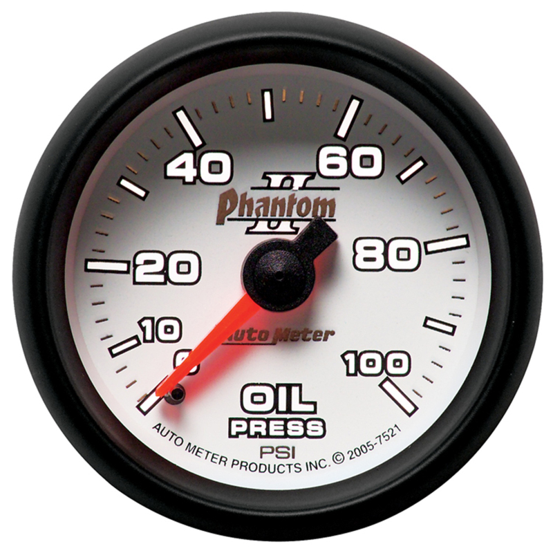Autometer Phantom II 52.4mm Mechanical 0-100psi Oil Pressure Gauge thumbnail 7