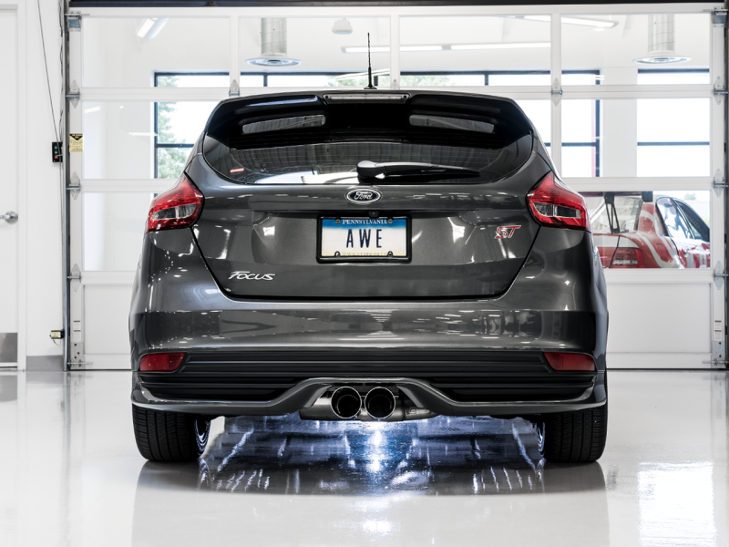 AWE Tuning Ford Focus ST Touring Edition Cat-Back Exhaust - Resonated - Diamond Black Tips