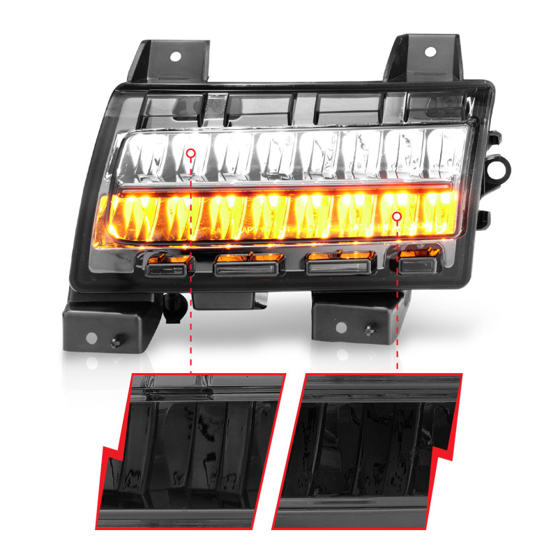 2018-2021 Jeep Wrangler LED Side Markers Chrome Housing Smoke Lens w/ Seq. Signal Sport Bulb - Image 10