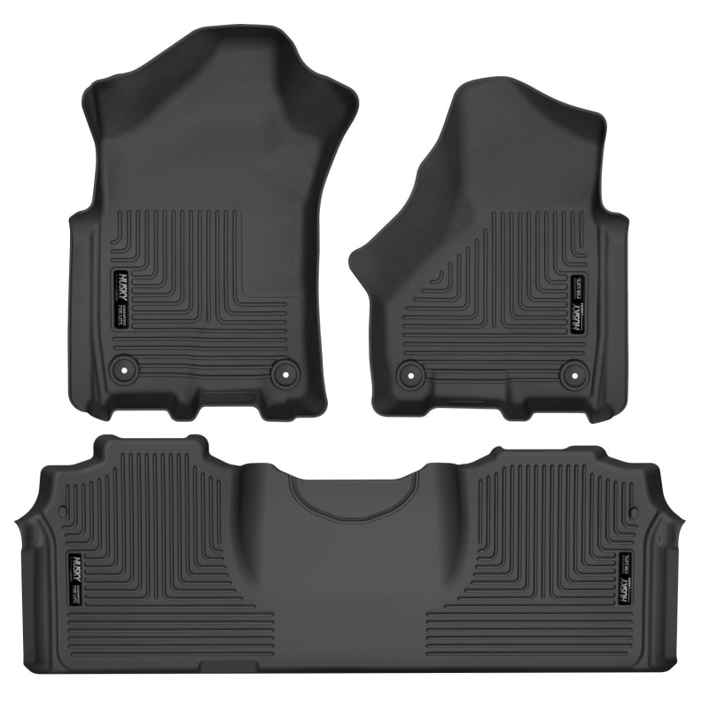 Husky Liners 19-21 RAM 2500/3500 Mega Cab Weatherbeater Front and 2nd Seat Floor Liners - Black thumbnail 2