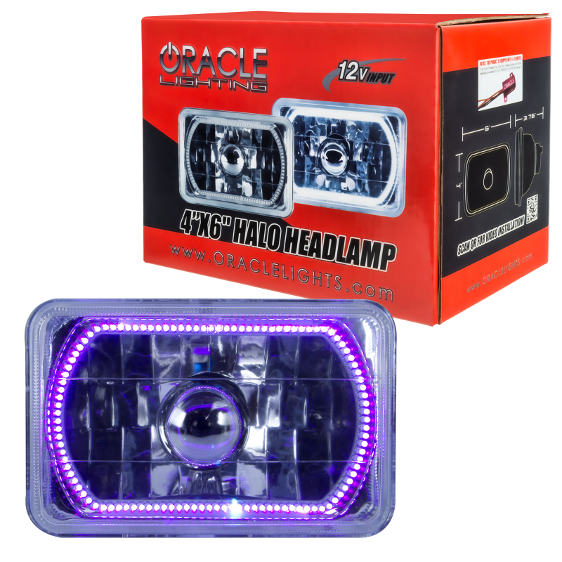 Oracle Pre-Installed Lights 4x6 IN. Sealed Beam - UV/Purple Halo thumbnail 4