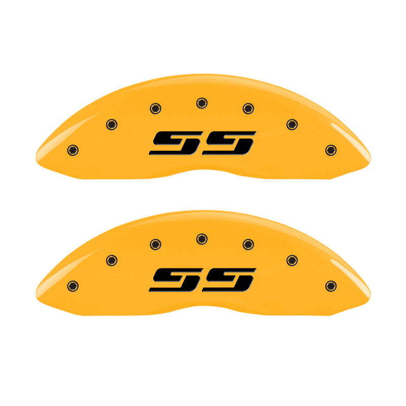 MGP 4 Caliper Covers Engraved F & R Silverado SS Yellow Finish Black Char 2002 Chevy Silverado 1500 thumbnail 5
